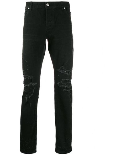 Balmain Jeans in cotone e denim - Nero
