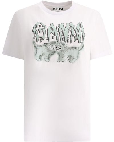 Ganni "Liebeskatzen" T -Shirt - Grau