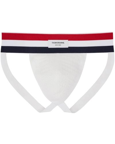 Thom Browne Jockstrap avec un groupe tricolor - Rouge