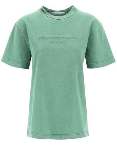 Alexander Wang "Erhöhte Logo -T -Shirt mit Emb - Grün