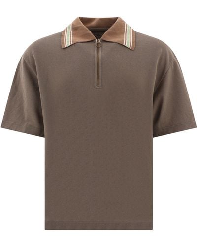 Kapital Zip Up Polo Shirt - Brown
