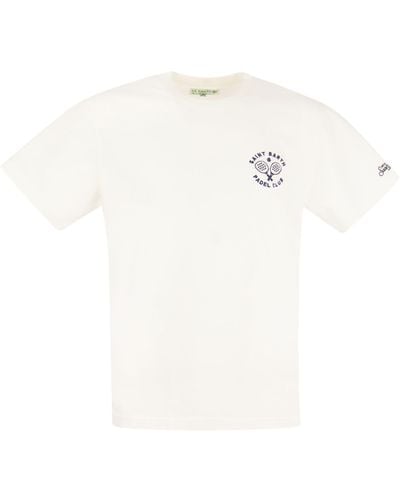 Mc2 Saint Barth Cotton T -Shirt mit Padel Club Druck - Weiß