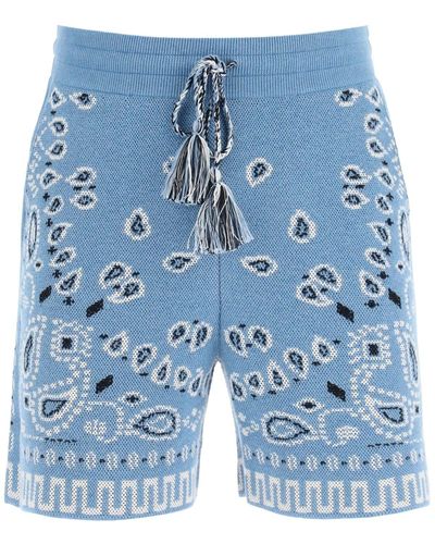 Alanui Cotton Bandana Bermuda Shorts - Azul