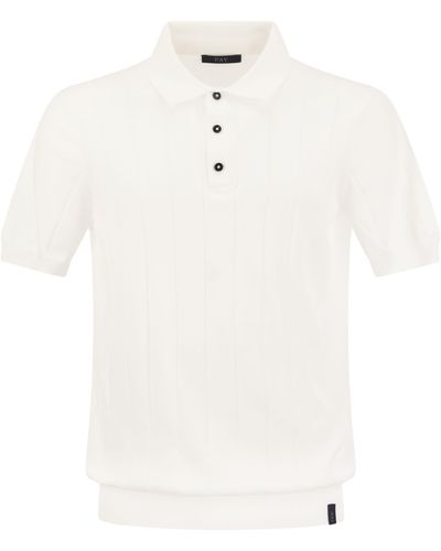 Fay Knitted Polo Shirt - White
