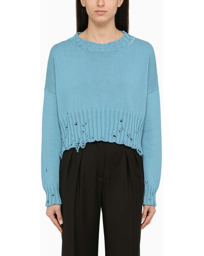 Marni Jersey With Wear Details - Blue