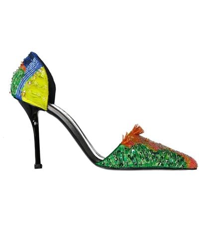 Alexander McQueen Zapatos de salón con lentejuelas de - Verde