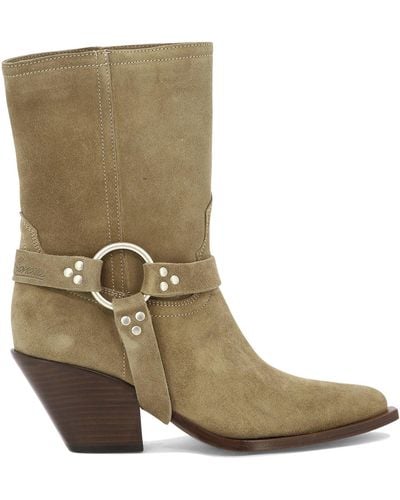 Sonora Boots "Atoka Belt" Ankle Boots - Green