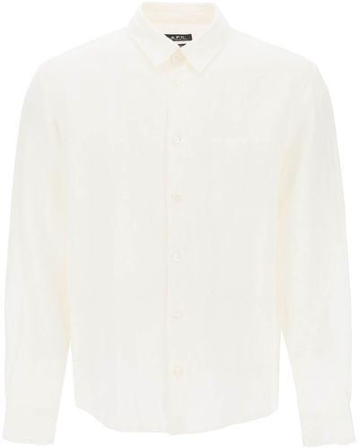 A.P.C. Camisa de lino de cassel para - Blanco