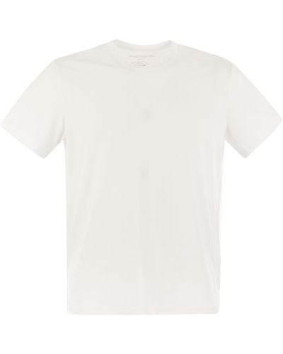 Majestic T-shirt à manches courtes majestueuses en lyocell et en coton - Blanc