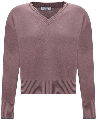 Brunello Cucinelli C Mere Sweater - Paars