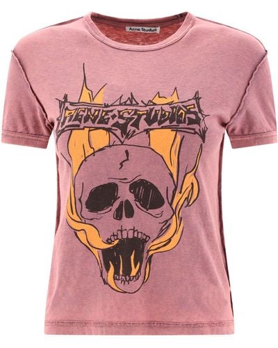 Acne Studios T -Shirt mit Logo - Pink