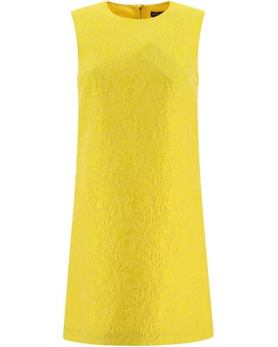 Dolce & Gabbana Brocade Mini -Kleid - Gelb
