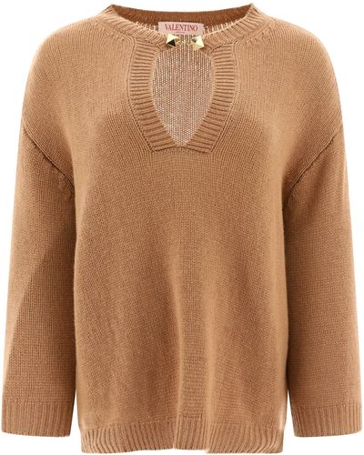 Valentino Rockstud Detaillierter Pullover - Bruin