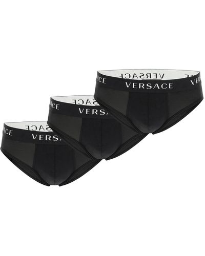 Versace Tri Pack Unterwäsche Low Slips - Schwarz