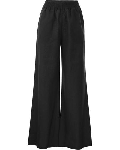 Fabiana Filippi Linen large pantalon - Noir
