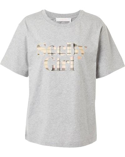 See By Chloé Tartan Logo-print T-shirt - Gray