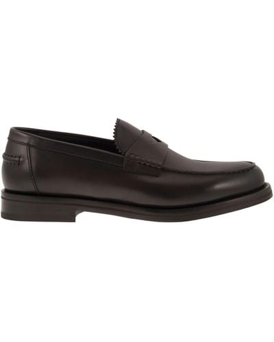 Doucal's Leather Penny Loafer - Nero