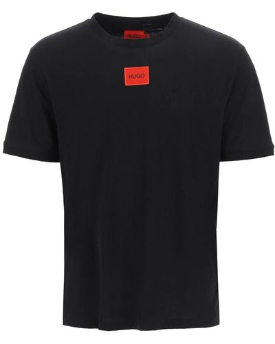 HUGO Diragolino Logo T -shirt - Zwart