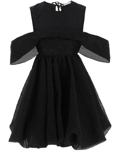 Cecilie Bahnsen Urania Winglet Sleeve Dress - Black