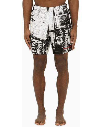 Alexander McQueen Printed Swim Shorts - White