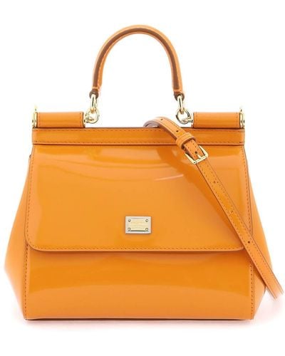 Dolce & Gabbana Patent Leather 'sicily' Handtas - Oranje