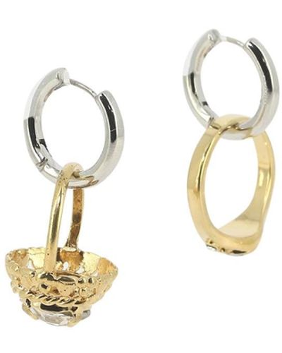 Marni Asymmetric Earrings With Rings - White