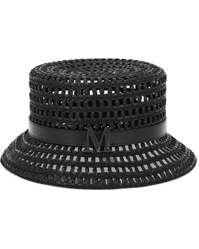Max Mara Perforated Cloche Hat - Black