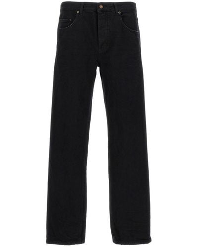 Saint Laurent Jeans de mezclilla larga holgada - Negro