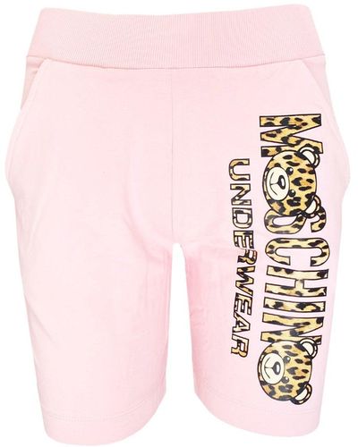 Moschino Pantalones cortos de logotipo de algodón de ropa interior moschino - Rosa