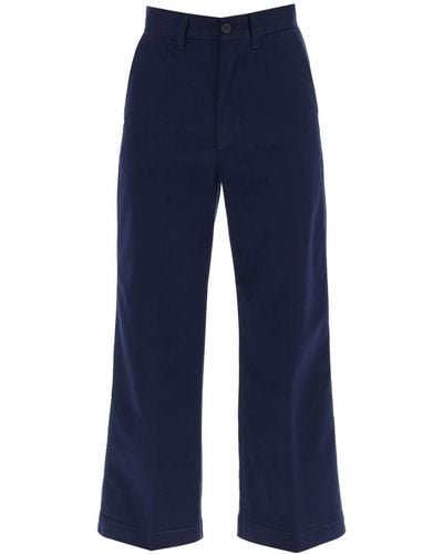 Polo Ralph Lauren Pantaloni A Gamba Ampia In Chino - Blu