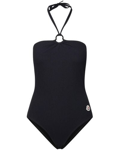 Moncler Black Polyamide Blend One Piece Swimsuit - Negro