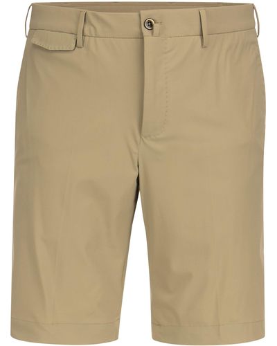PT Torino Pantalones cortos de bermudas diagonales en tela técnica - Neutro