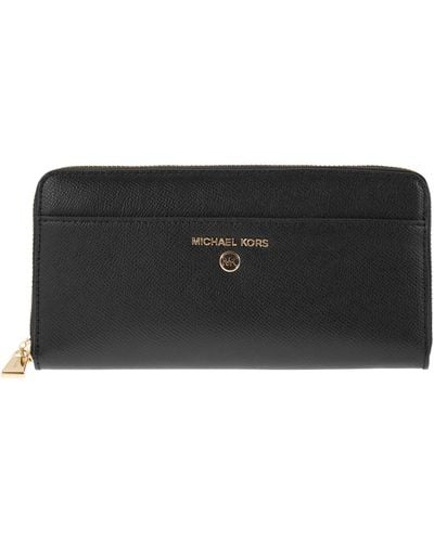 Michael Kors Continental Wallet With Logo - Black