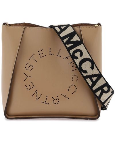 Stella McCartney Crossbody Bag With Perforated Stella Logo - Brown