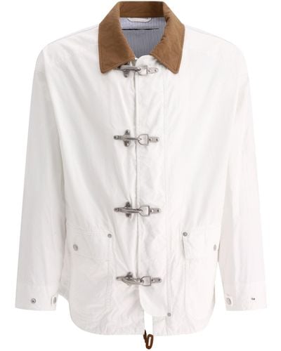 Comme des Garçons Jacket With Frog Fastening - White