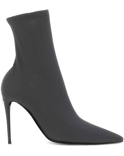 Dolce & Gabbana Stretch Jersey Ankle Boots - Zwart