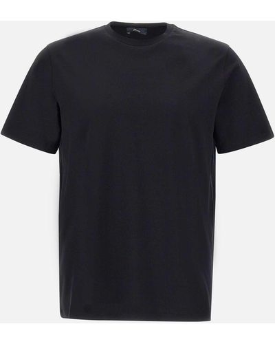 Herno Schwarzes T-Shirt Aus Superfeiner Baumwolle Mit Normaler Passform