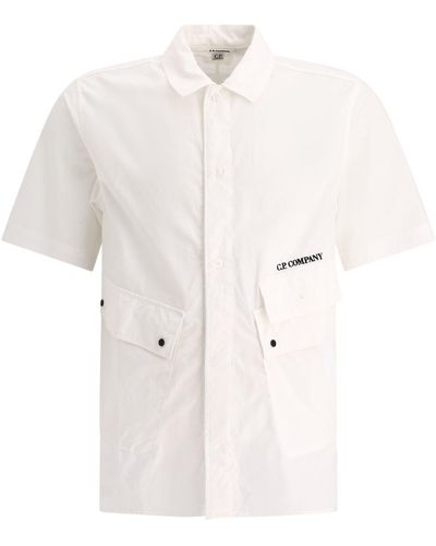 C.P. Company C.p. Bedrijf Poplin Shirt Met Zakken - Wit