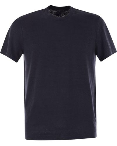 Fedeli Camiseta flexible de lino - Azul
