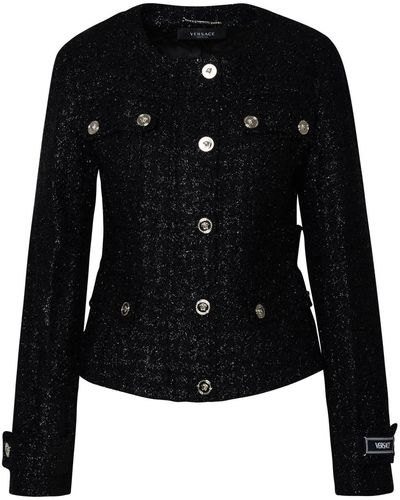 Versace Black Virgin Wool Blend Jacket - Zwart