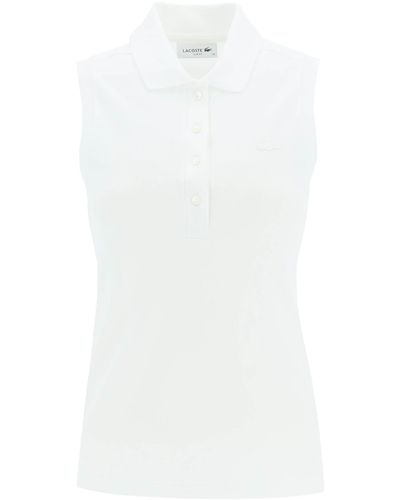 Lacoste Mouwloos Poloshirt - Wit