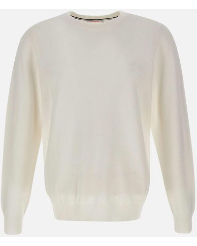 Sun 68 Rounds Vintage White Cotton Sweater - Blanco