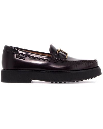 Tod's T Timeless Leather Loafers - Black