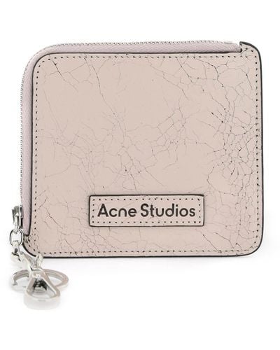 Acne Studios Akne -Studios rissen Lederbrieftasche mit Distressed - Natur