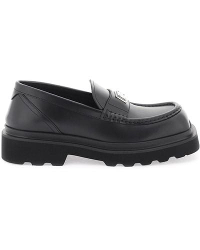 Dolce & Gabbana Loafers City Trek aus Leder - Schwarz