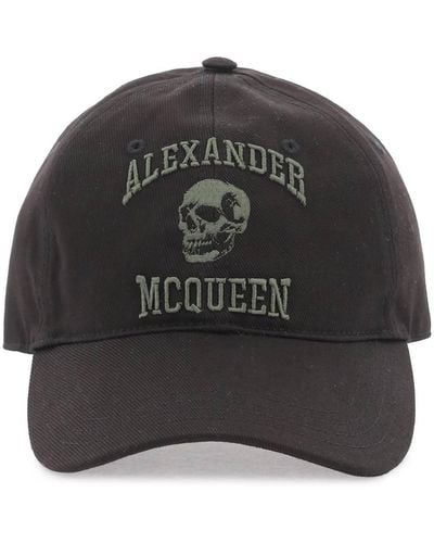 Alexander McQueen Varsity Skull Baseballkappe - Schwarz
