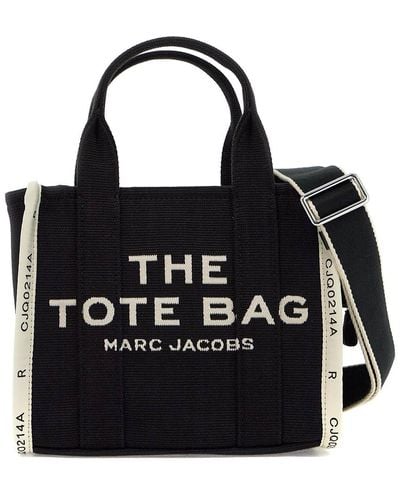 Marc Jacobs Es The Jacquard Small Traveler Black Tote bolso en negro