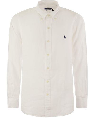 Polo Ralph Lauren Custom Fit Leinenhemd - Weiß