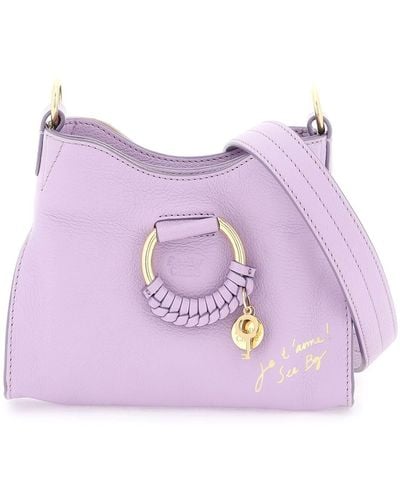 See By Chloé "small Joan Shoulder Bag With Cross - Purple