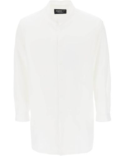 Yohji Yamamoto Mehrlagiges Longline-Hemd - Weiß